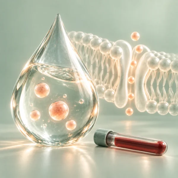 Vattendroppe och symboliska elektrolyter i glas – Klorid