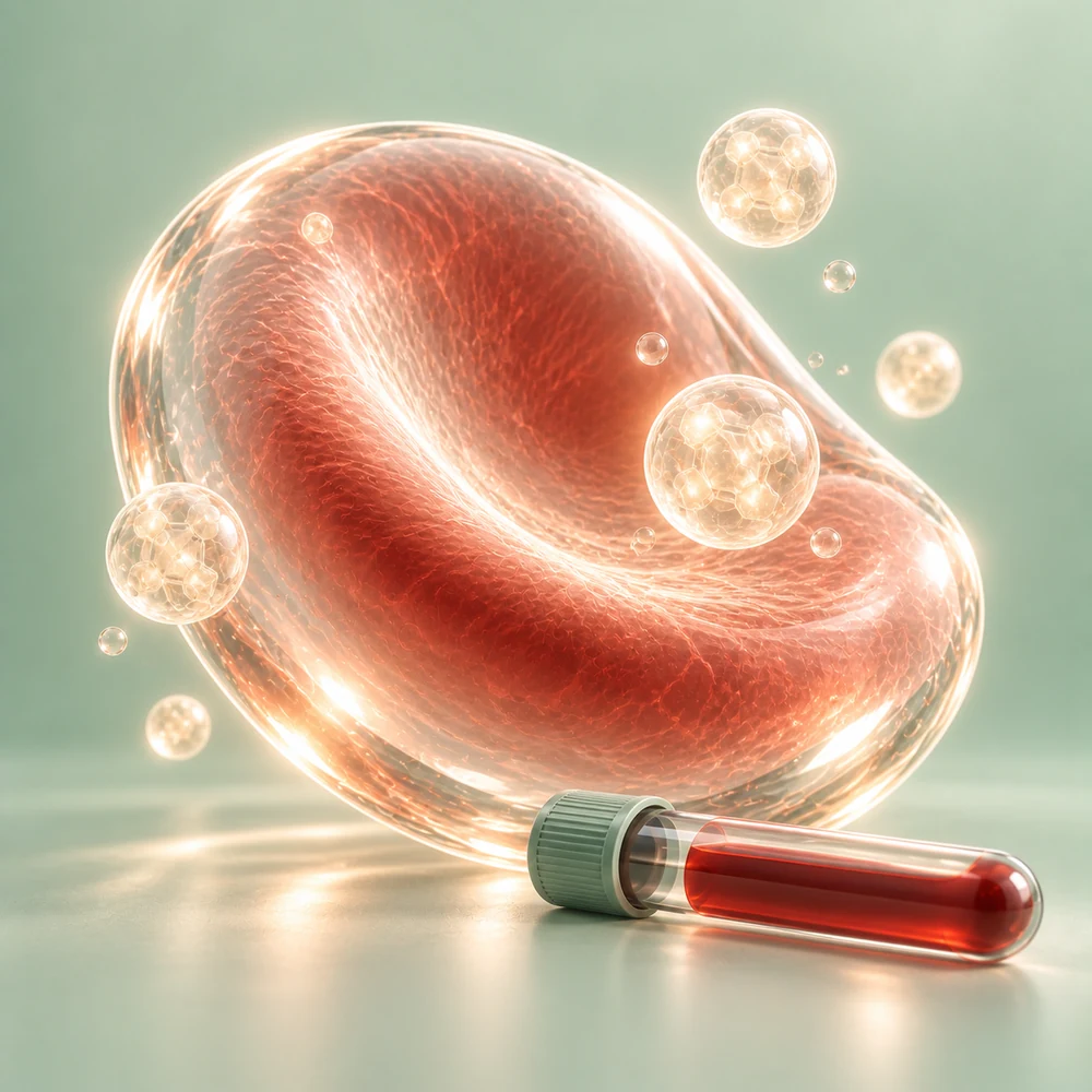 Blodkropp och symboliska glukospartiklar – Diabetes & Blodsocker