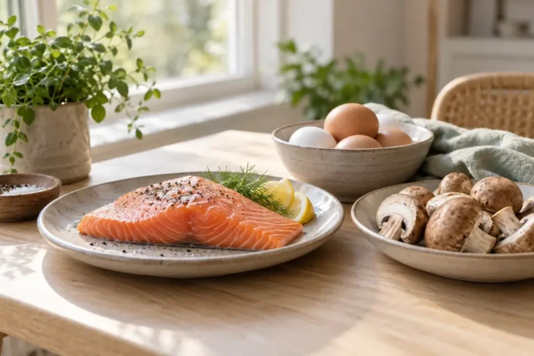 Lax, ägg och svamp som källor till D-vitamin